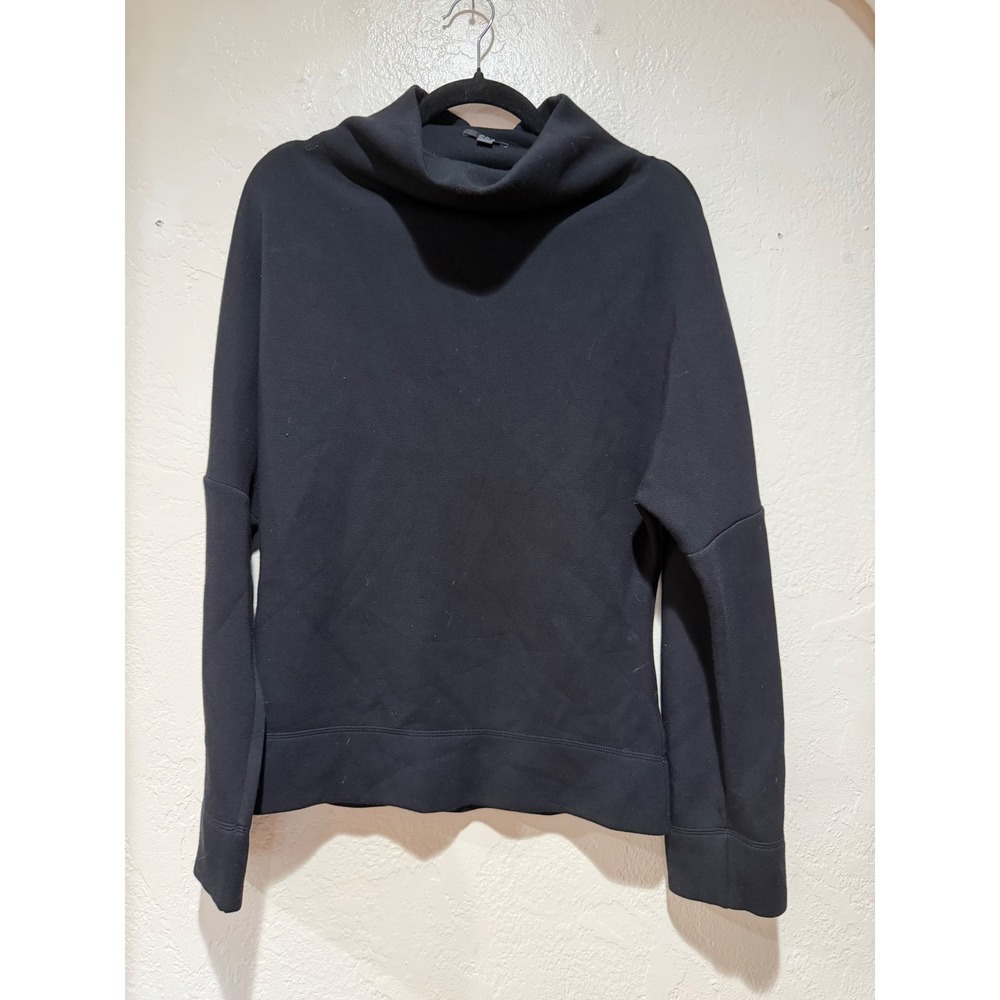 COS Womens Black Funnel Neck Drop Shoulder‎ Scuba Sweatshirt Size XS